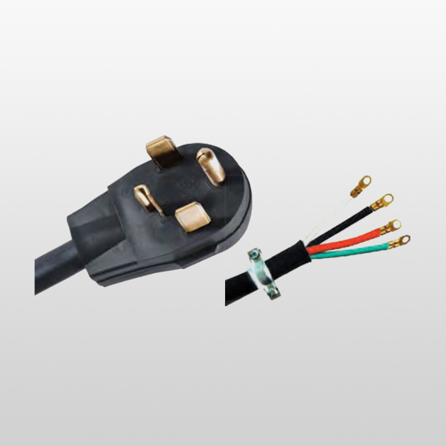 LA009A Cable para secadora de 3 polos y 4 hilos 14-30, cable redondo