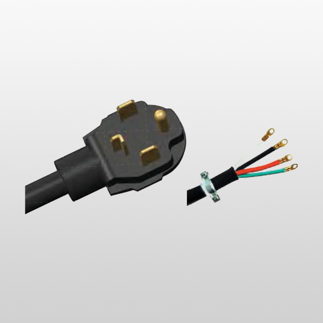 LA009E Cable para secadora de 3 polos y 4 hilos 14-30, cable redondo