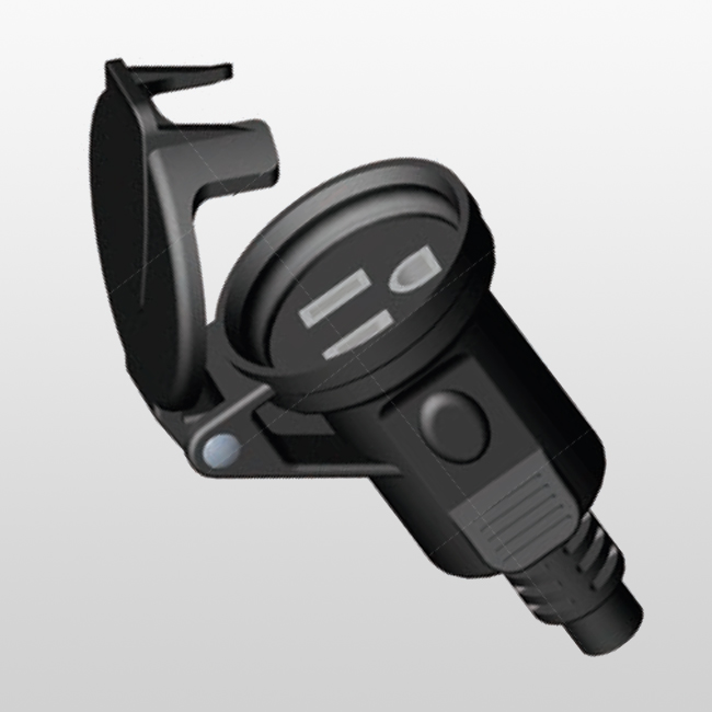 LA04WL/LA05WZ Enchufe y receptáculo impermeables para uso en exteriores, 2 polos, 3 cables