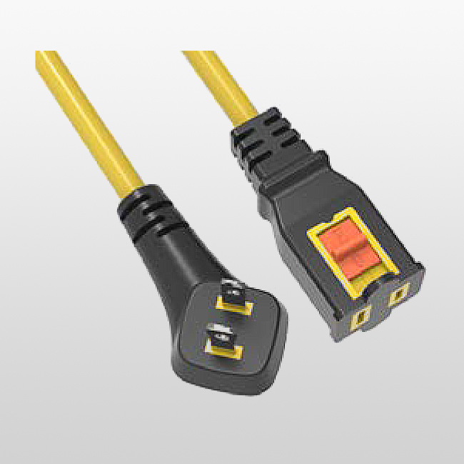 LA001HA/LA002CD Cable de extensión de salida única de 2 conductores con bloqueo de conexión a tierra 1-15 125 V