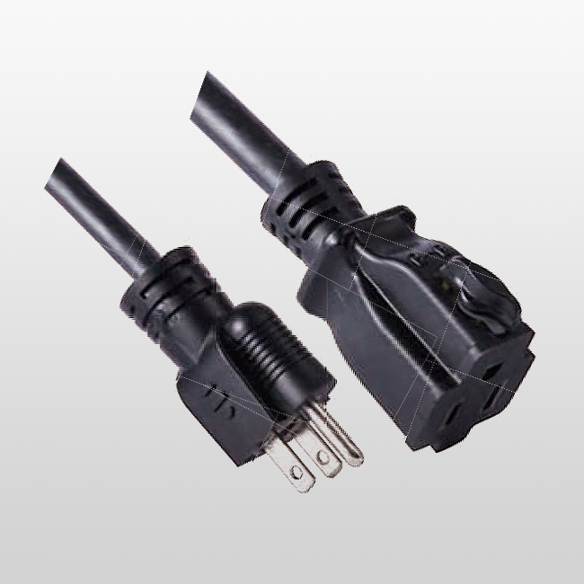 LA004H/LA005ZA Cable de extensión de salida única de 3 conductores con bloqueo de conexión a tierra 5-15 125 V