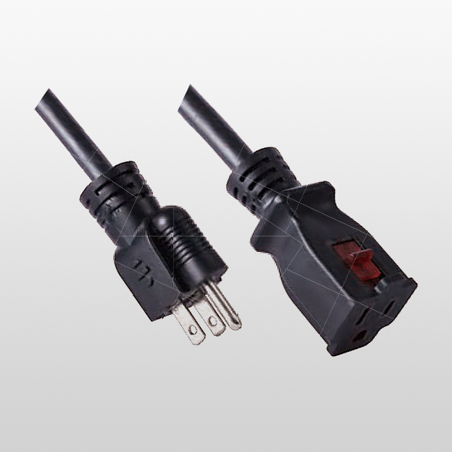 LA004H/LA005ZB Cable de extensión de salida única de 3 conductores con bloqueo de conexión a tierra 5-15 125 V