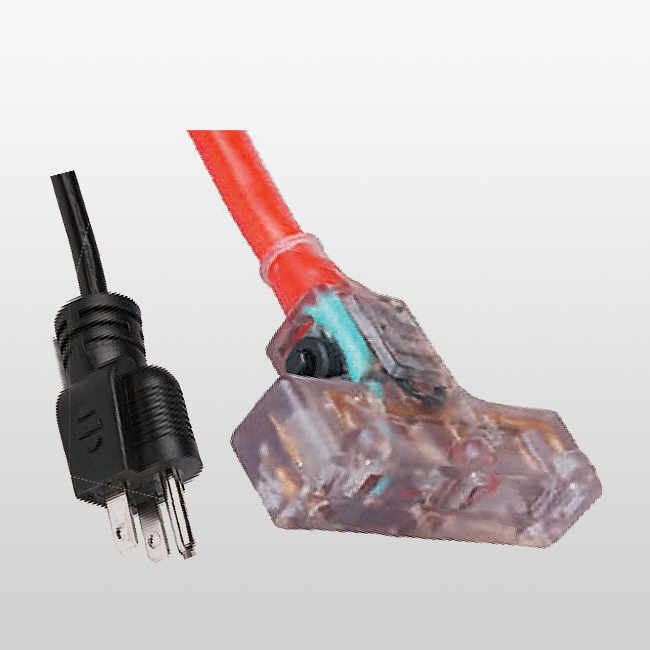 LA004H/LA052L Conector de 3 conductores de 3 salidas con luz indicadora y protector de sobrecorriente