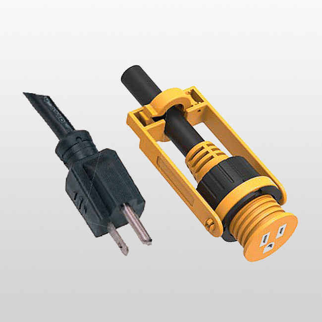 LA004K/LA005U Juego de cables de 3 conductores con toma única y accesorios de bloqueo 5-15 125 V