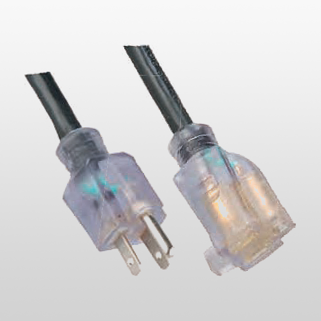 LA004L/LA005I LA092A Cables de extensión de salida única de 3 conductores con luz 5-15P 15A 125V~