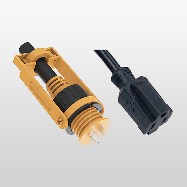 LA004S/LA005H Juego de cables de 3 conductores con toma única y accesorios de bloqueo 5-15 125 V
