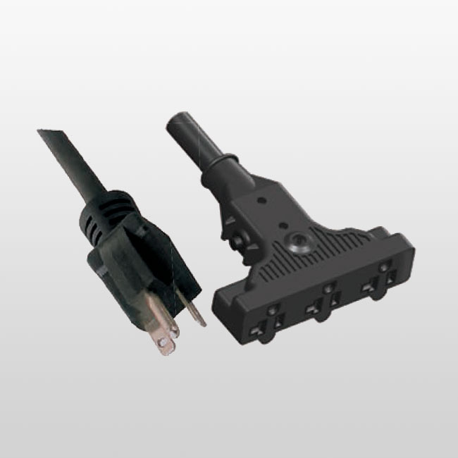 LA007E/LA520TC Juego de cables de 3 conductores y 3 tomacorrientes con protector contra sobrecorriente 5-20