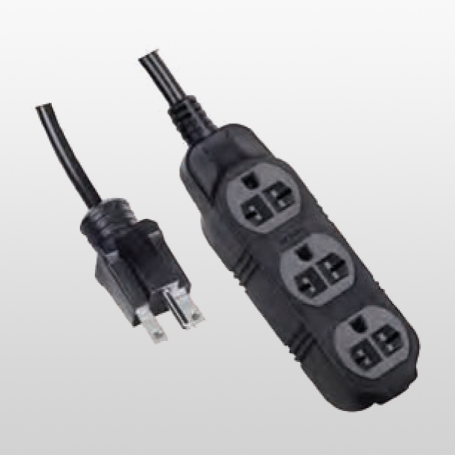 LA007G/LA052U Cables de extensión de tres conductores y tres salidas 6-15P15A250V