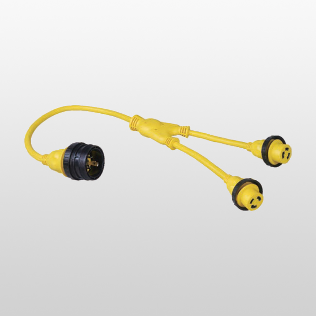 Adaptador en Y para costa marina resistente al agua 30A125V~