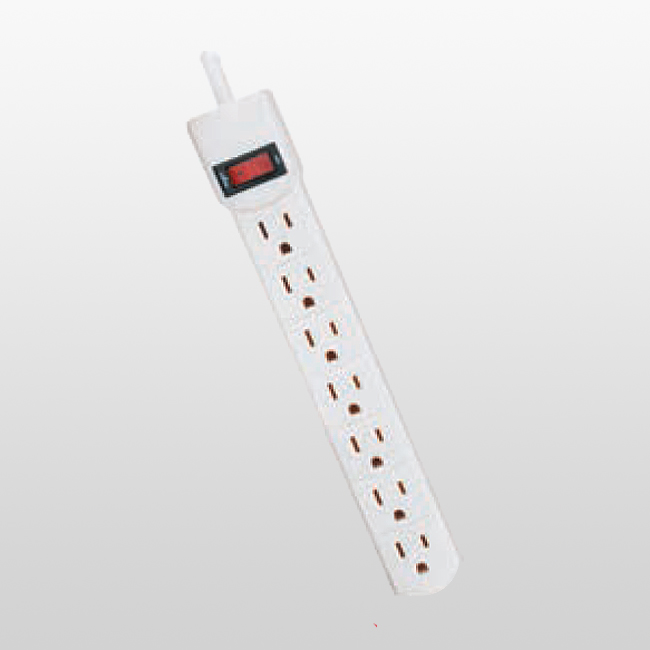 LPU7CS Grifo de alimentación para electrónica doméstica de 7 salidas