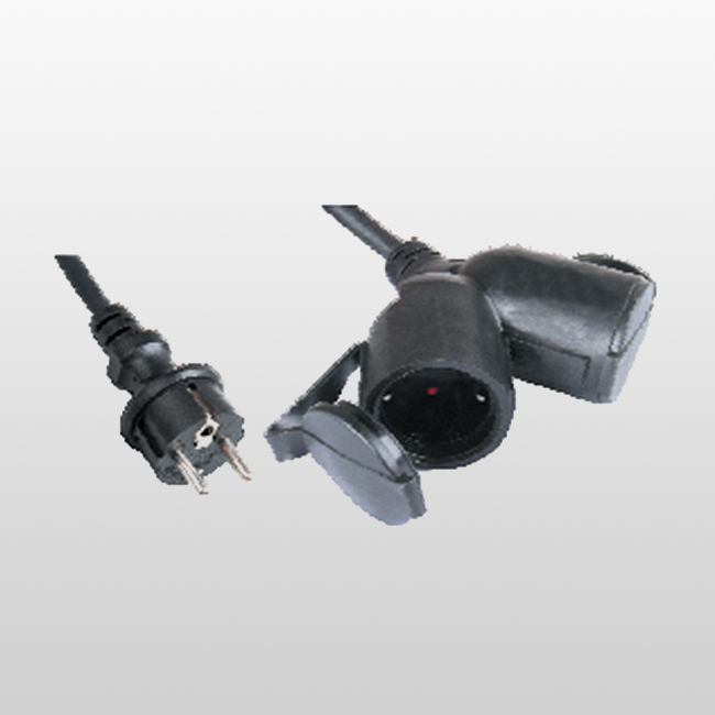 LA017D/LA03ZY con tomas de corriente de 2 vías con contraventanas y tapa impermeable sin cierre automático. (Longitud mínima del cable de 1,4 m)